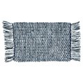 Saro 14 x 20 in. Woven Design Oblong Placemats, Navy Blue 821.NB1420B